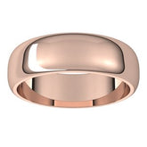 14K Solid Gold Half Round Band